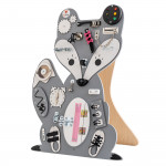 Manipulačná doska / activity board sivo-ružová líška Foxy Family 84 cm x 52 cm so stojanom